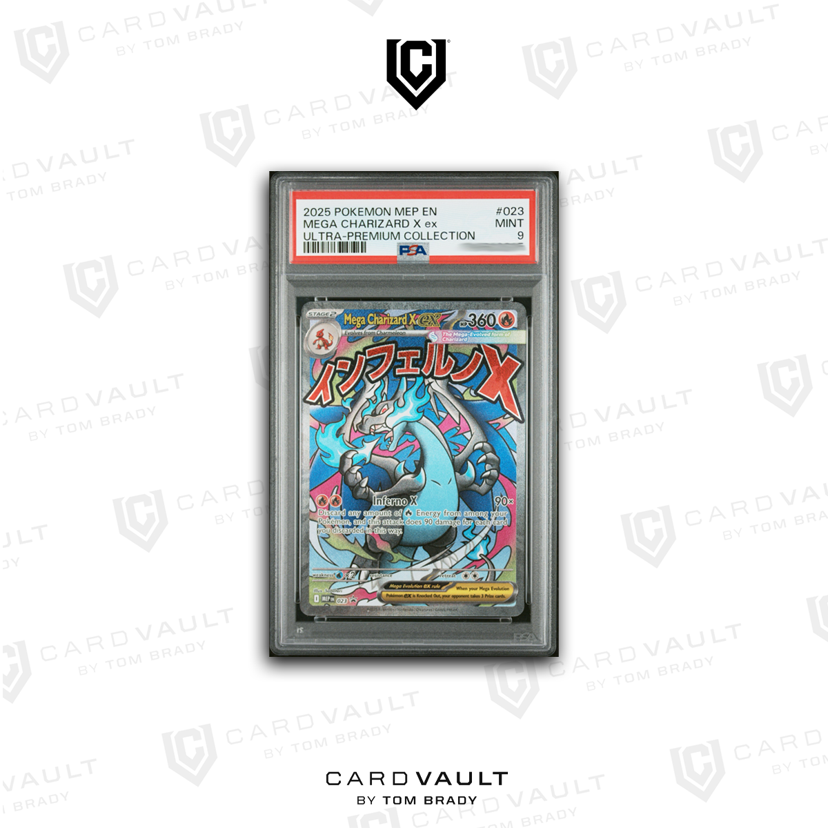 2025 POKEMON MEP EN-ME BLACK STAR PROMO 023 MEGA CHARIZARD X ex PSA 9
